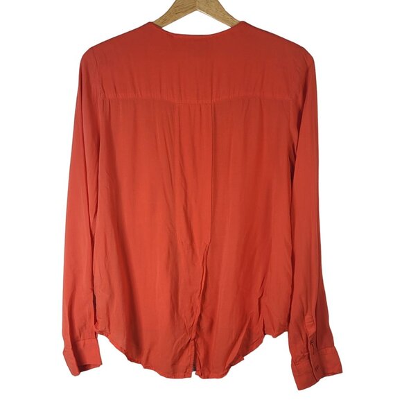 Maeve Clara Top Orange Size 8 Split Back Button Up Career Work Anthropologie - Picture 5 of 7